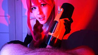 I satisfy him with our new toy and end with a blowjob