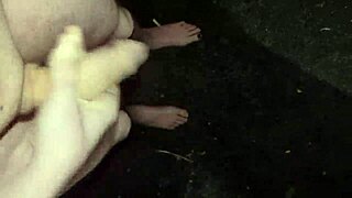 Masturbating Naked With Monster Cock Outdoors At Night