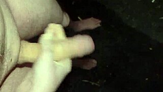Masturbating Naked With Monster Cock Outdoors At Night
