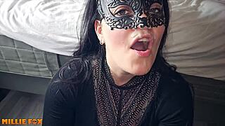 Amateur milf Millie Fox swallows massive cum load from monster cock