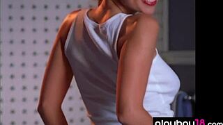 Stunning beauty Pilar Lastra stripping and bathing