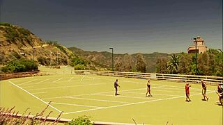 eva angelina deepthroats thick dick outdoors, so hot!