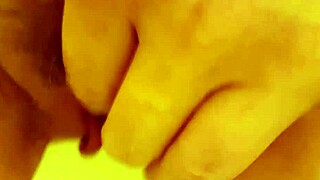 Fingering Wet Young 18+ Pussy with Peg on Clit