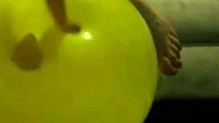 sophie masturbates with balloons in living room and bathroom