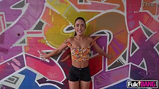 Nuria Millan takes fierce anal banging in public display.