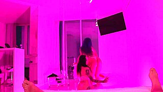 Powerful cum explodes on big tits of two sluts!