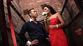 Fingering, licking, and fucking slutty brunette milf in red high heels