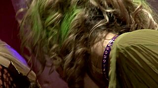 big boob strap-on lesbian threesome with toys and licking