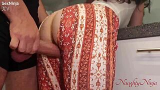 I nailed my curvy cleaner lady in the kitchen today