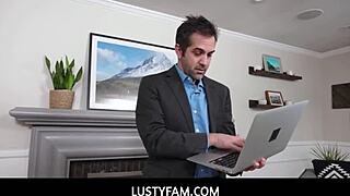 Lustyfam Hazel Moore Drives Stepdad Donny Wild with Rough Action