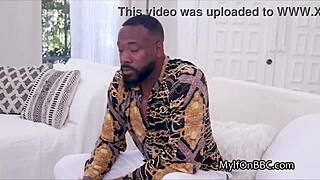 Blonde cougar milf seduces new neighbor with big black cock blowjob.