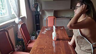 i cleaned the neighbr's table and took off my panties, will he like it?