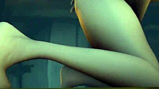 The giantess engages in anal insertion with huge sounds in a cartoon fetish