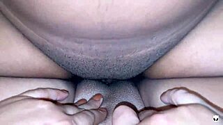 Rubbing my wet pussy with ebony friend in scissoring fun