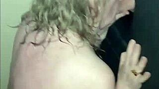 feeling the intense emotions in bdsm session with french mature slave whore at glory hole and cross