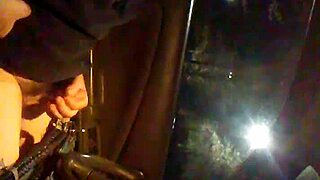 Jerking Off Cock In Public Car