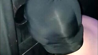 feeling the intense emotions in bdsm session with french mature slave whore at glory hole and cross