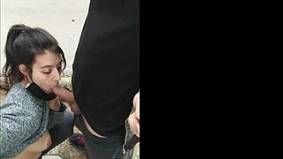 i watch amateur brunette suck dick outdoor in public flashing