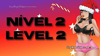 playing the christmas game with mrs. santa twerking and oiled big ass