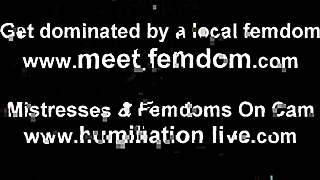 femdom slave licks cum in humiliating cei humiliation