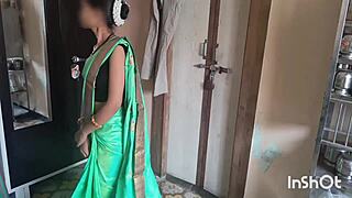 Yo, my village bhabhi Shivani looks hot in green saree