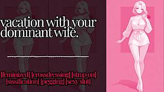 milf mistress tempts with erotic feminization audio, crossdressing and strapon fucking