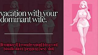 milf mistress tempts with erotic feminization audio, crossdressing and strapon fucking