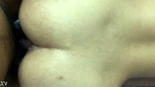 Cumshot landed right on my girl’s back after fun