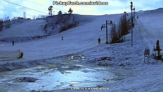 REAL FACIAL for SEXY SNOWBOARD BABE scene 2