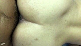 Cumshot landed right on my girl’s back after fun