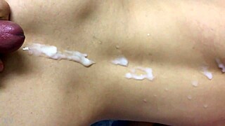 Cumshot landed right on my girl’s back after fun