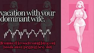 milf mistress tempts with erotic feminization audio, crossdressing and strapon fucking