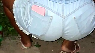 Neighbor's huge ass cleans the yard!