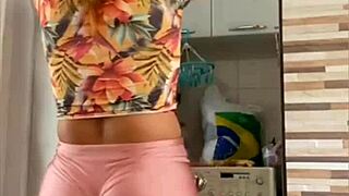 Married Redhead Flashes Big Pussy Lips Near Husband