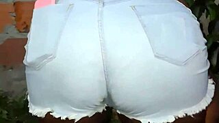 Neighbor's huge ass cleans the yard!