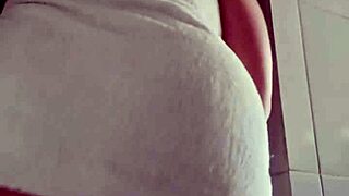 Watch this hot MILF flash her big tits before bending over?