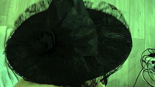 sexy witch with long hair seduced a guy for cum to brew her dark potion