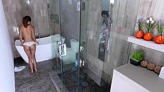 Petite stepsis rides stepbro's monster cock with wild deepthroat action every night