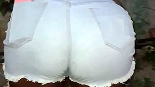 Neighbor's huge ass cleans the yard!