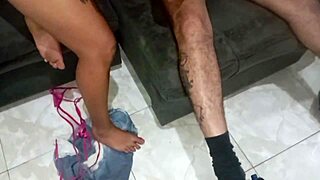 Latina Swallows Neighbor's Creamy Load from Monster Cock