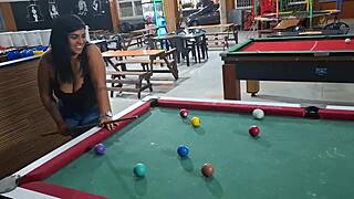 Sinuca do prazer, she lost the game but got pounded hard in her pussy!
