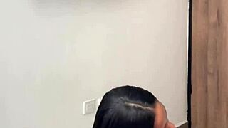 Cute Brunette Surprises Stepbrother With Sloppy Blowjob