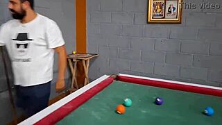 Damn! She Lost at Pool and Got Pounded Hard in Hairy Pussy on Toilet Street Beach!