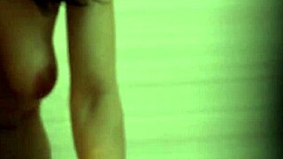 spying through the keyhole, caught stepsister hiding in bathroom for orgasm