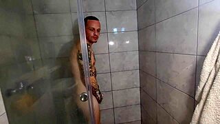 i saw him jerking off in the shower and couldn't resist joining