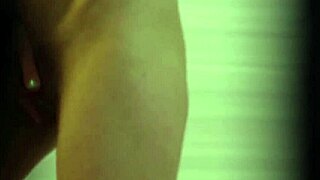 spying through the keyhole, caught stepsister hiding in bathroom for orgasm