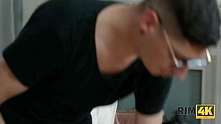 Rim4K European Blonde Nerd Couple In Intense Ass Licking Rimjob