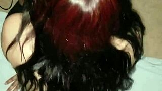 Submissive cheating wife sucks neighbor's cock