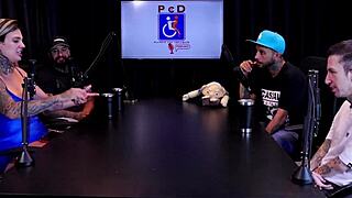 couple holds hands while squirting