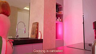 Redhead Squirts Huge On Kitchen Countertop